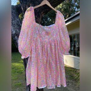 NWT Selkie rainbow sequin dress